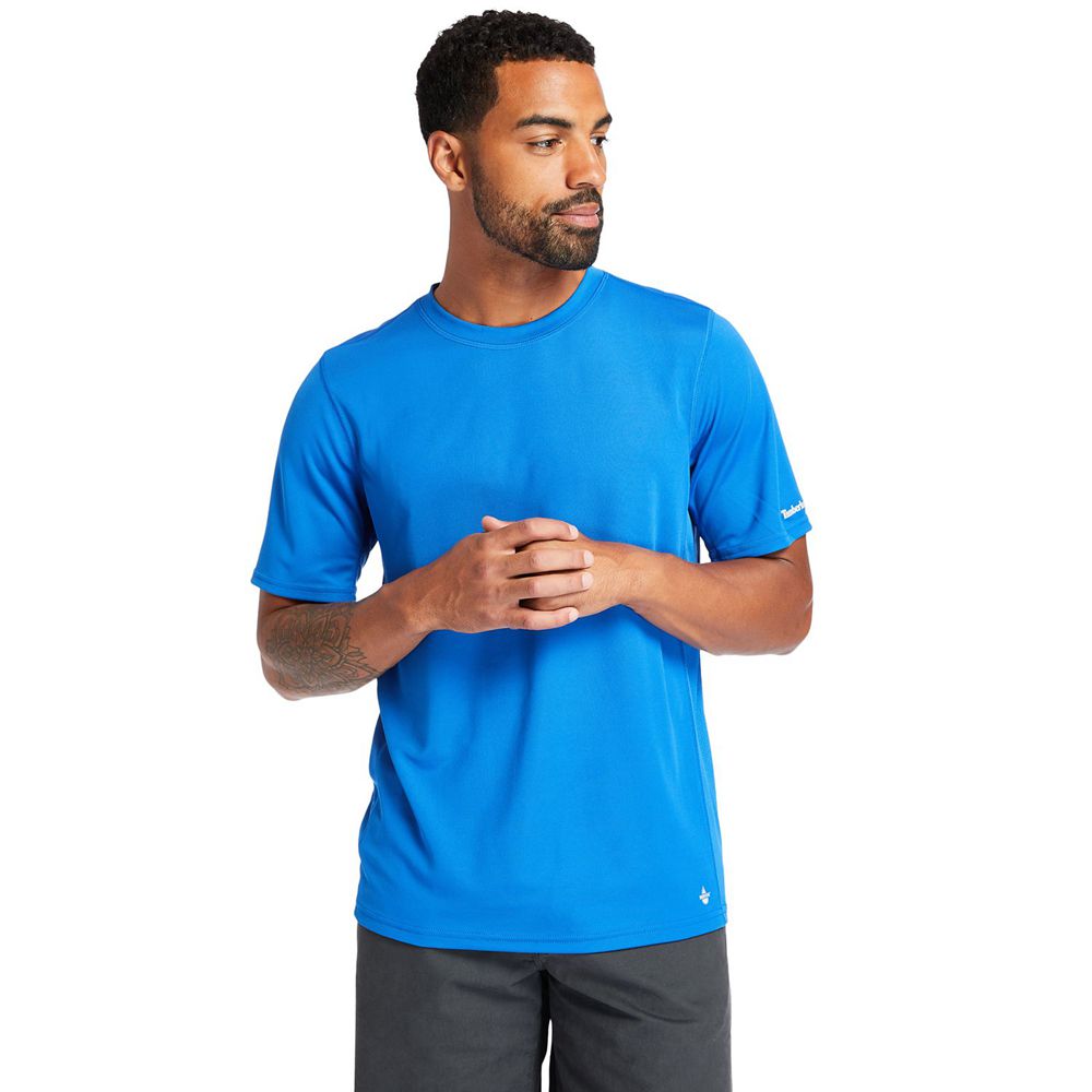 Timberland Mens T-Shirts PRO® Wicking Good Short-Sleeve - Blue - India US5481793